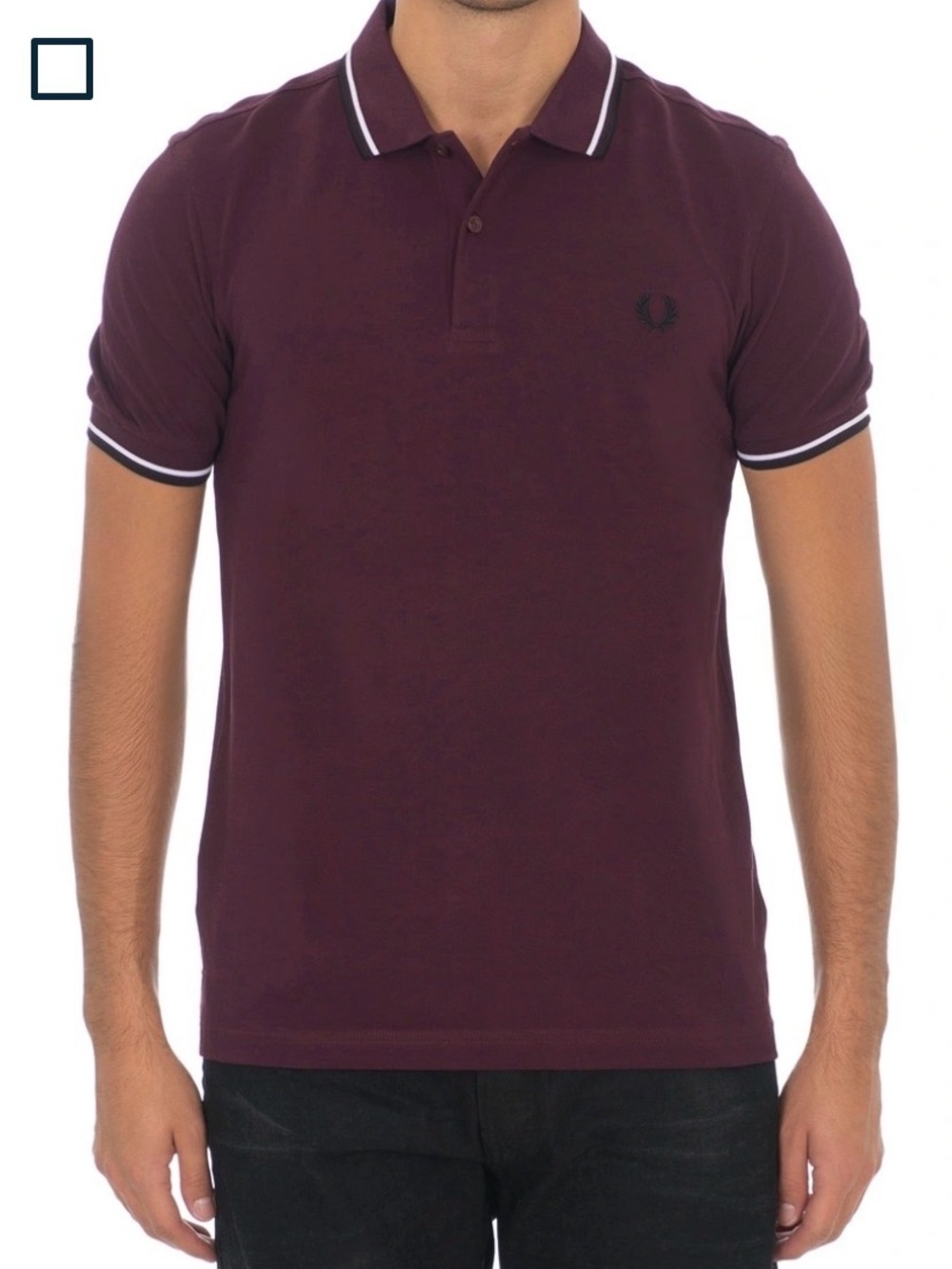 Fred Perry Men's Polo Shirt in Dark Purple with Contrast Tipping